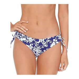 Raisins Juniors' Luna Side-Tie Bikini Bottoms Blue Floral NWT